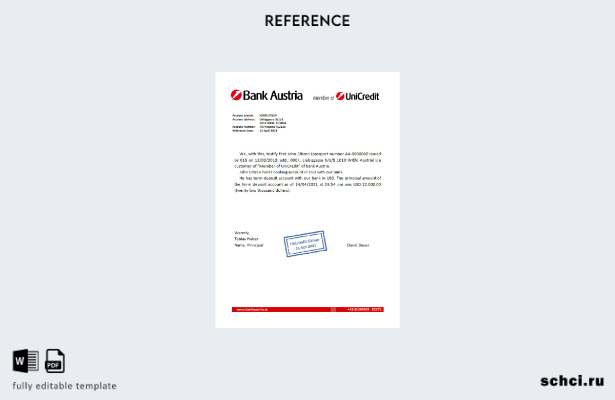 цифровая загрузка справочного шаблона Austria Bank Austria